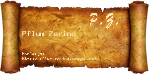 Pflum Zerind névjegykártya